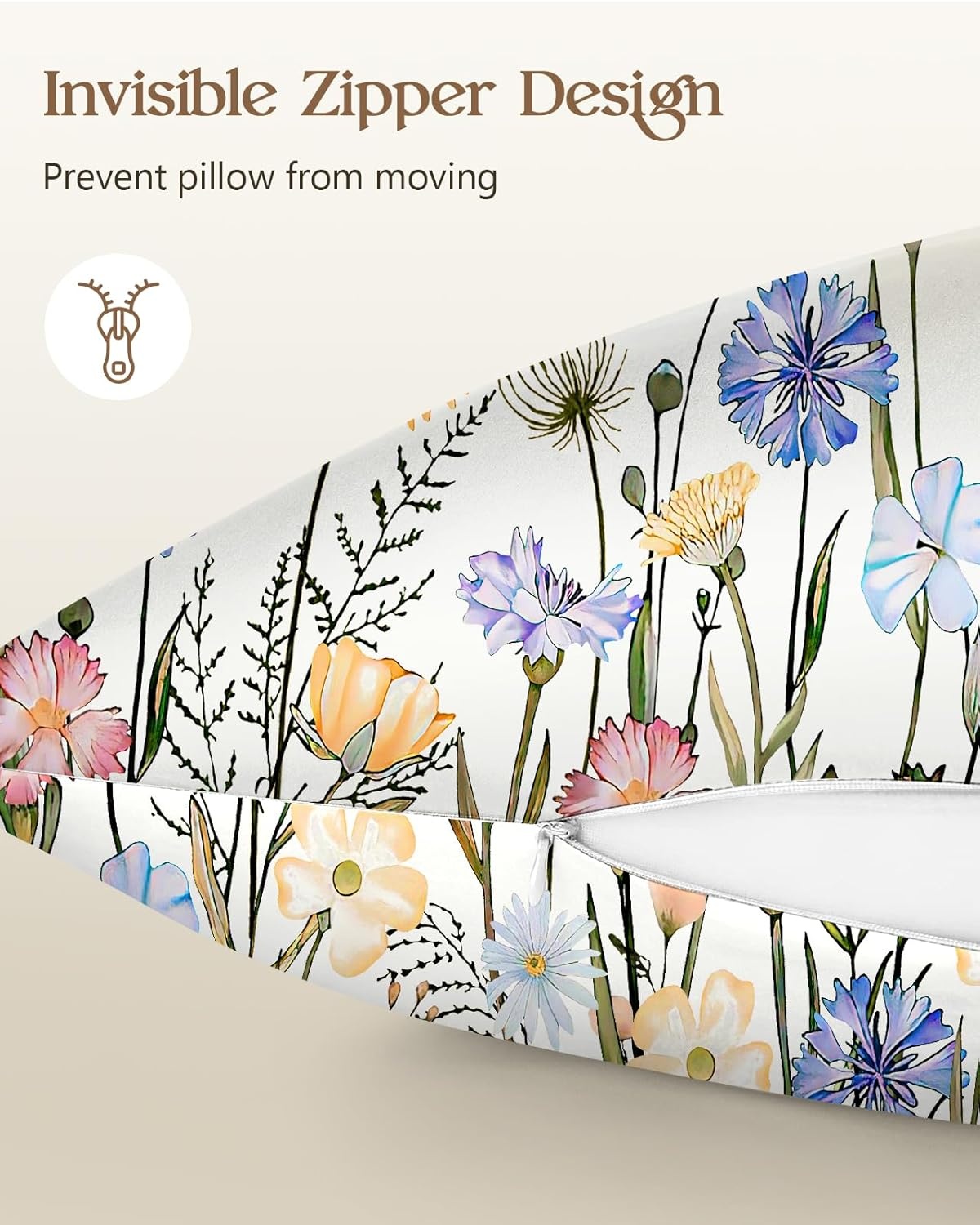 image:imageMiss Adola 2 Pack Silk Pillowcases Standard Size 20 x 26 Inch Silky Pillow Cases for Hair and Skin Soft Smooth Cooling Aesthetic Bed Sleeping Pillow Covers with Zipper for Women Green ArtColorful Flower