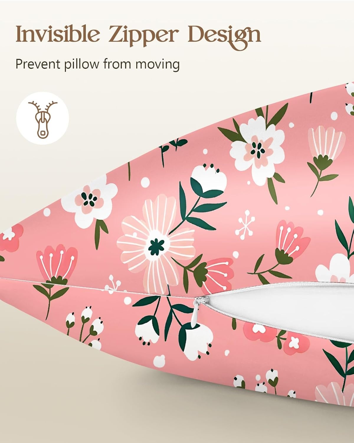 image:imageMiss Adola 2 Pack Silk Pillowcases Standard Size 20 x 26 Inch Silky Pillow Cases for Hair and Skin Soft Smooth Cooling Aesthetic Bed Sleeping Pillow Covers with Zipper for Women Green ArtPk White Flowers