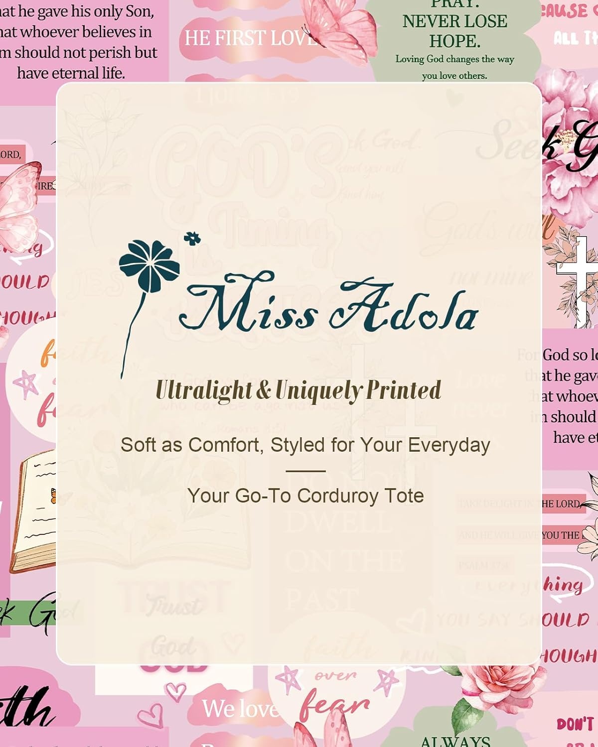 image:imageMiss Adola Aesthetic Corduroy Tote Bag Large Travel Tote Bag for Women with Zipper Multi Pockets for Work Teacher NursePatchwork