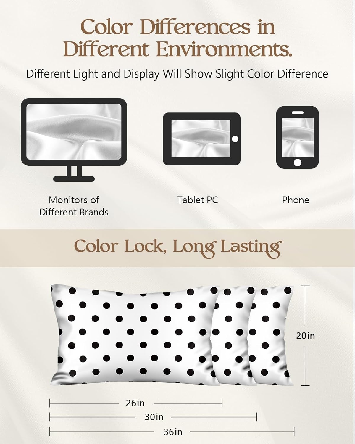 image:imageMiss Adola Silk Pillowcase 2 Pack Cute Pillow Cases 20 x 26 Standard Size Set of 2 for Hair and Skin Smooth Soft Breathable with Hidden Zipper Cooling Pillow Covers for Sleeping Mushroom BushesWhite Black Dot