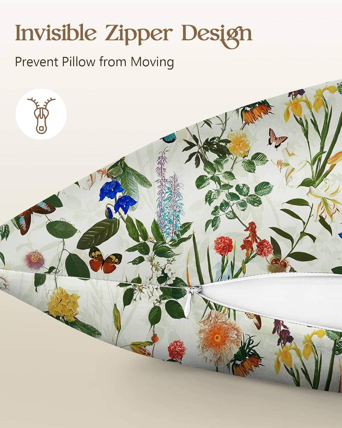 image:imageMiss Adola Silk Pillowcase 2 Pack Cute Pillow Cases 20 x 26 Standard Size Set of 2 for Hair and Skin Smooth Soft Breathable with Hidden Zipper Cooling Pillow Covers for Sleeping Mushroom BushesButterfly Plant