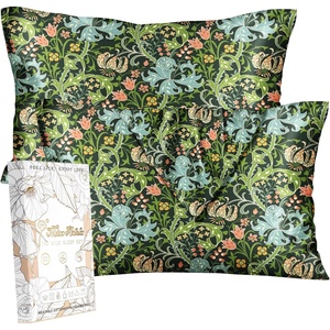 image:imageMiss Adola 2 Pack Silk Pillowcases  Standard Size 20 x 26 Inch Silky Pillow Cases for Hair and Skin Soft Smooth Cooling Aesthetic Bed Sleeping Pillow Covers with Zipper for Women Green ArtGreen Art