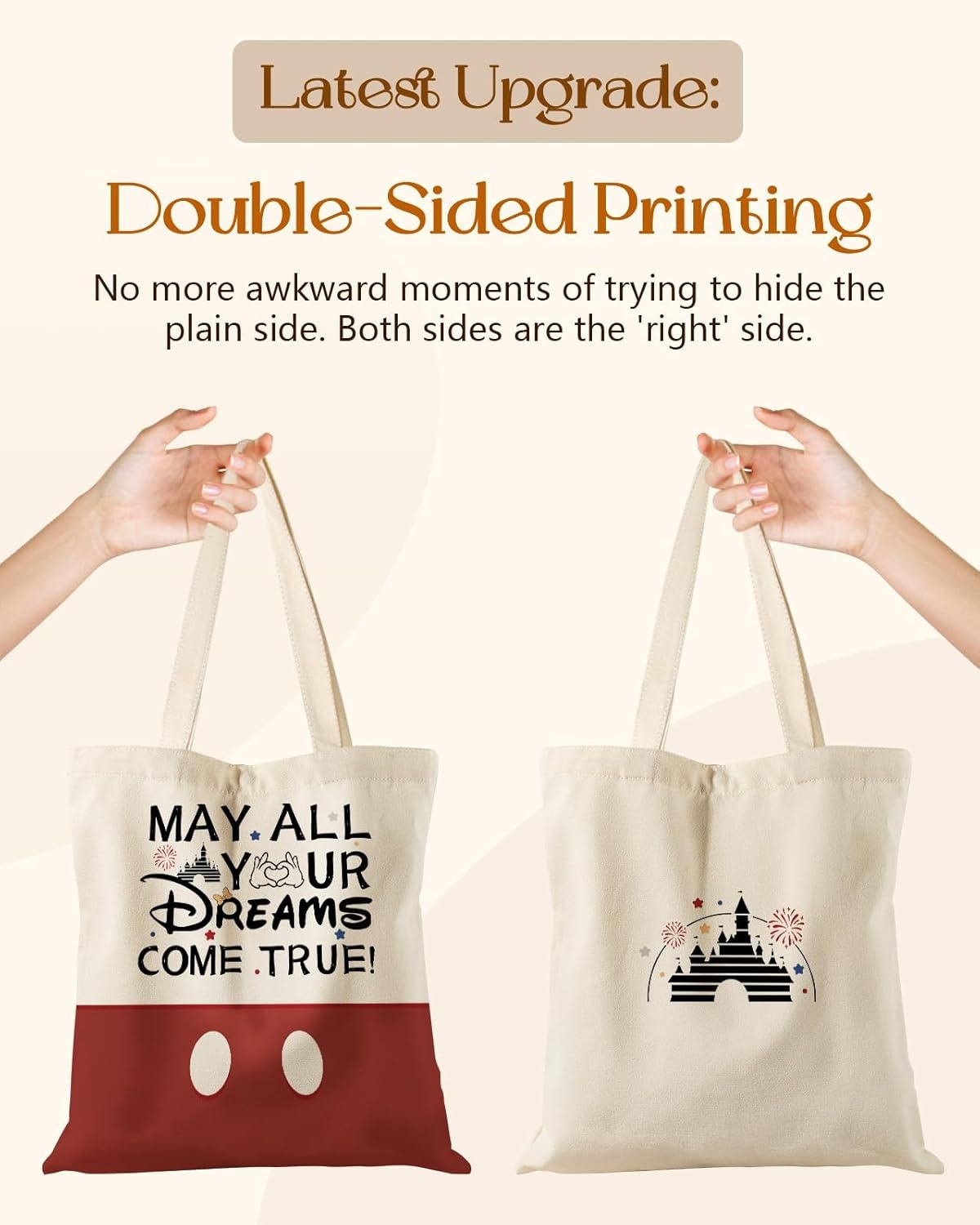 image:imageMiss Adola Aesthetic Tote Bag with Magnetic Buckle and Zipper Inner Pocket for Women Lady Cloth Cotton Tote Bag for Gym Work Travel Shopping Red Ball