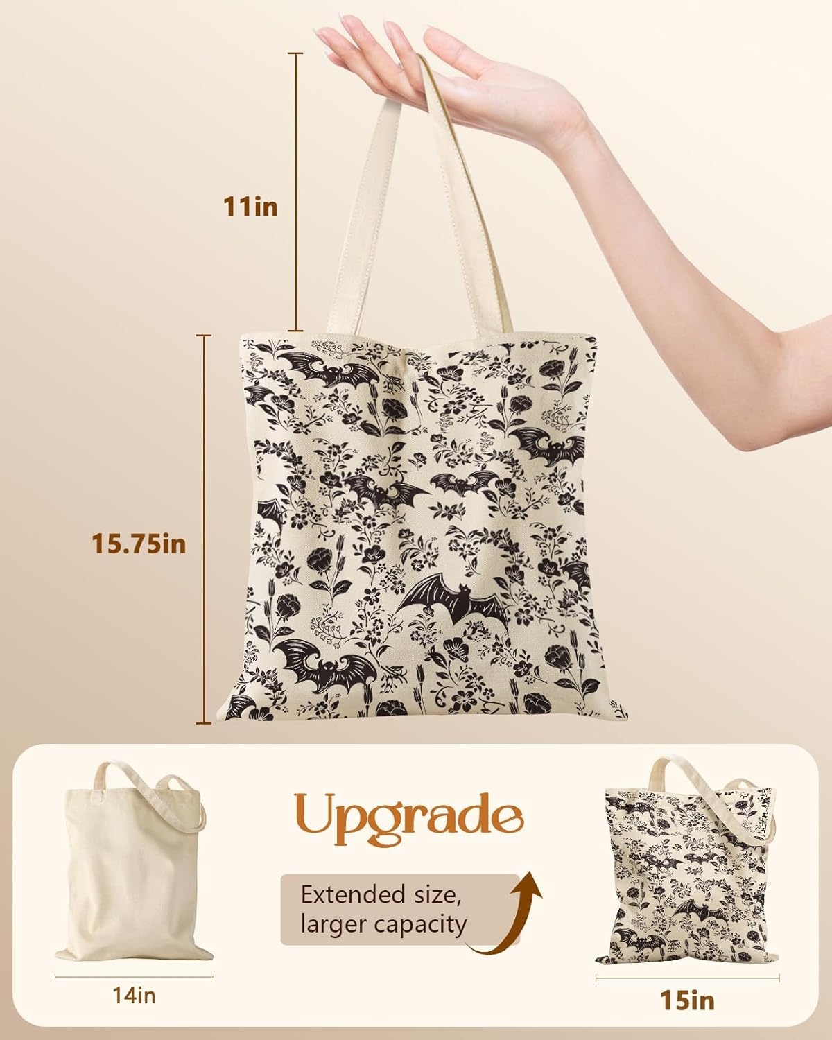 image:imageMiss Adola Canvas Tote Bag for Women Aesthetic Canvas Bag with Zipper Cute Stylish Reusable Shoulder Totes for Shopping Work Daily Vacation Bianfu FlowerBianfu Flower
