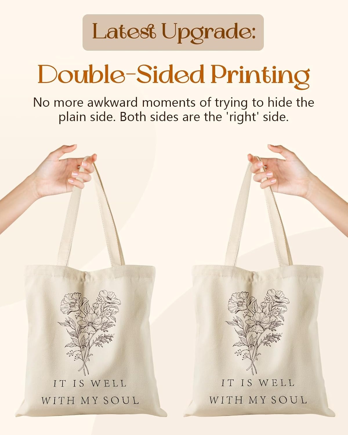 image:imageMiss Adola Canvas Tote Bag with Zipper Cute Canvas Bags for Women Aesthetic Design Reusable Totes for Shopping Work TravelBible Flower