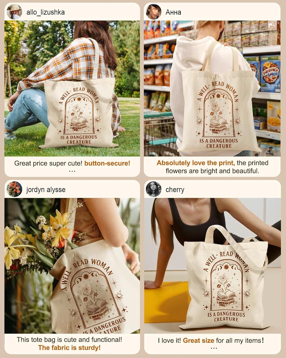 image:imageMiss Adola Canvas Tote Bag with Zipper Cute Canvas Bags for Women Aesthetic Design Reusable Totes for Shopping Work TravelBook Moon