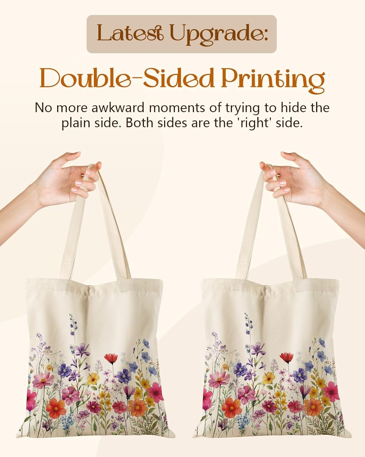 image:imageMiss Adola Canvas Tote Bag with Zipper Cute Canvas Bags for Women Aesthetic Design Reusable Totes for Shopping Work TravelPoppy Bouquet