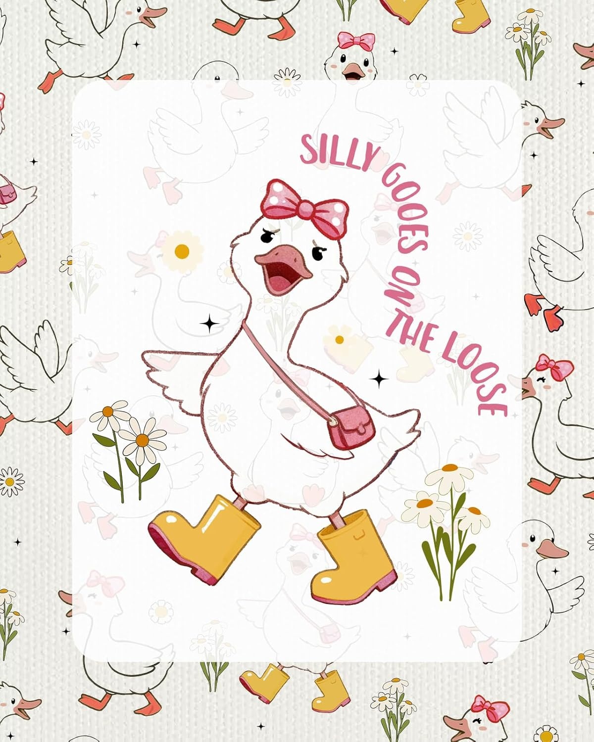 image:imageMiss Adola Cute Canvas Tote Bag for Women Girls Animal Lover Aesthetic Bags with Magnetic Buckle and Zipper Inner PocketGoose