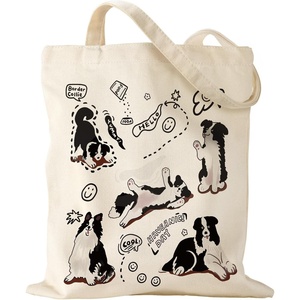 image:imageMiss Adola Aesthetic Canvas Tote Bag for Women  Sturdy Cloth Cotton Totes Bag with Pattern Shoulder Bag for Shopping Grocery Gym Dogs