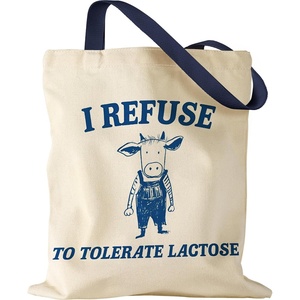 image:imageMiss Adola Aesthetic Canvas Tote Bag with Inner Pocket for Women Cloth Cotton Totes Bag with Pattern for Shopping Gym Leggings Cow