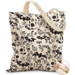image:imageMiss Adola Canvas Tote Bag for Women  Aesthetic Canvas Bag with Zipper Cute Stylish Reusable Shoulder Totes for Shopping Work Daily Vacation Bianfu FlowerBianfu Flower
