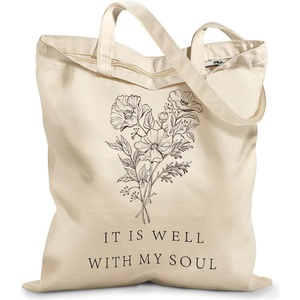 image:imageMiss Adola Canvas Tote Bag with Zipper  Cute Canvas Bags for Women Aesthetic Design Reusable Totes for Shopping Work TravelBible Flower