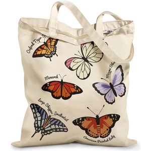 image:imageMiss Adola Canvas Tote Bag with Zipper  Cute Canvas Bags for Women Aesthetic Design Reusable Totes for Shopping Work TravelColorful Butterfly