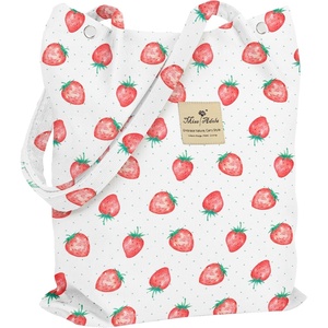 image:imageMiss Adola Corduroy Tote Bag for Women  Reusable Totes with Magnetic Buckle amp Pocket Aesthetic Design Work Grocery BagsStrawberry Dots
