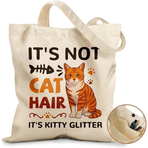 image:imageMiss Adola Cute Canvas Tote Bag for Women Girls  Animal Lover Aesthetic Bags with Magnetic Buckle and Zipper Inner PocketOrange Tabby Cat