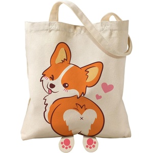 image:imageMiss Adola Funny Feet Cute Canvas Tote Bag for Women  Magnetic Closure amp Inner Pocket Cartoon Cotton Tote Bags for GirlsCorgi