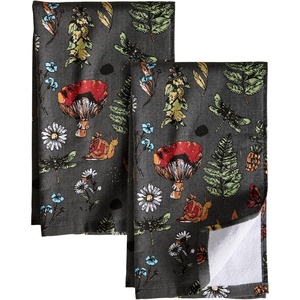 image:imageMiss Adola 3 Pack Cotton Kitchen Towels  Cute Design 1626 Inch Dish Towels for Kitchen with Hanging Beige Floral Quick Dry Hand Towels Soft amp Absorbent Home Decorative Terry Cloth Tea TowelsMushroom