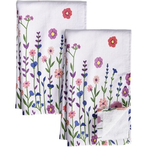image:imageMiss Adola 3 Pack Cotton Kitchen Towels  Cute Design 1626 Inch Dish Towels for Kitchen with Hanging Beige Floral Quick Dry Hand Towels Soft amp Absorbent Home Decorative Terry Cloth Tea TowelsPurple Flower
