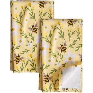 image:imageMiss Adola 3 Pack Cotton Kitchen Towels  Cute Design 1626 Inch Dish Towels for Kitchen with Hanging Beige Floral Quick Dry Hand Towels Soft amp Absorbent Home Decorative Terry Cloth Tea TowelsBee