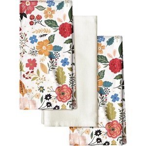 image:imageMiss Adola 3 Pack Cotton Kitchen Towels  Cute Design 1626 Inch Dish Towels for Kitchen with Hanging Beige Floral Quick Dry Hand Towels Soft amp Absorbent Home Decorative Terry Cloth Tea TowelsBeige Floral