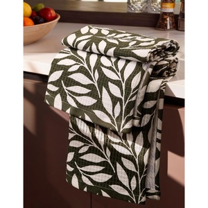 image:imageMiss Adola Cotton Waffle Kitchen Towels  Cute 370 GSM 16x25 Inch Terry Cloth Waffle Decorative Dishcloth for Kitchen Set of 2 with Hanging Loop Absorbent Hand Tea Towel for Home Design StrawberryLeaf