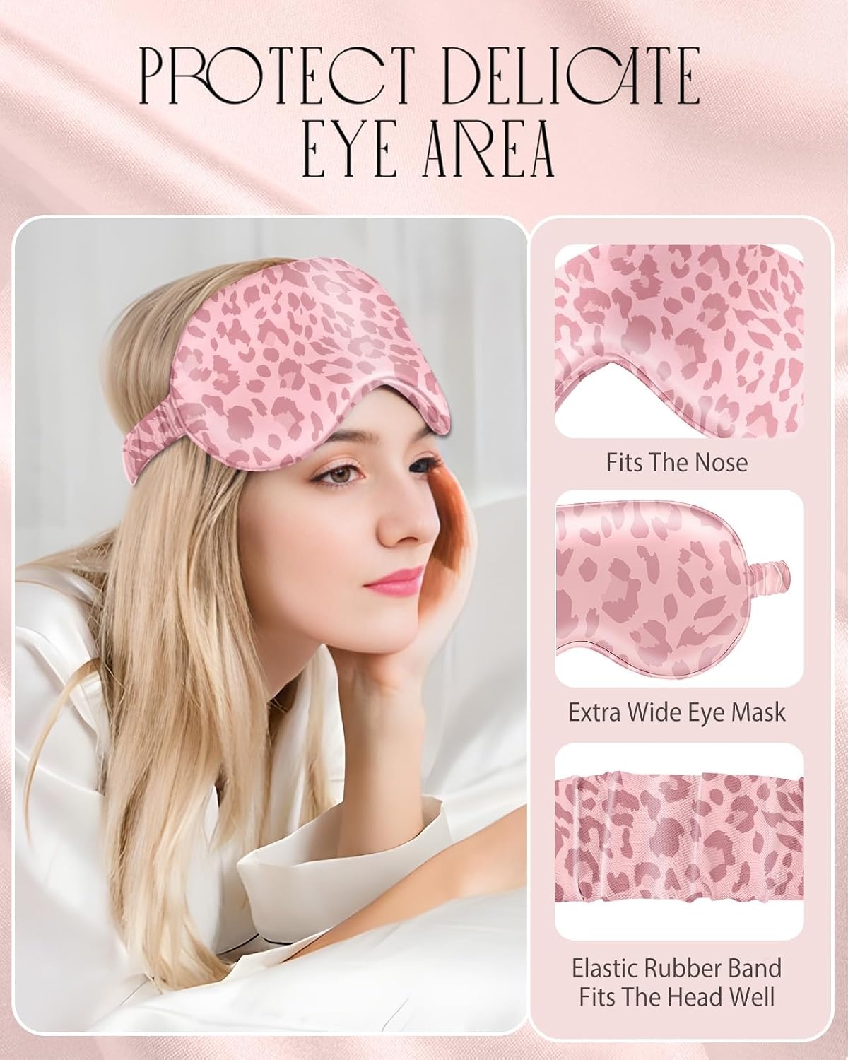 image:imageMiss Adola 2 Pack Mulberry Silk Pillowcases 19 Momme Cooling Silk Pillow Cases Standard 26x20 Soft Smooth Pillowcases for Hair and Skin Curly Hair Women amp Moms Taupe BrownPink Leopard Print