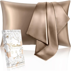 image:imageMiss Adola 2 Pack Mulberry Silk Pillowcases  19 Momme Cooling Silk Pillow Cases Standard 26x20 Soft Smooth Pillowcases for Hair and Skin Curly Hair Women amp Moms Taupe BrownTaupe Brown