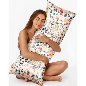 image:imageMiss Adola Silk Body Pillow Cover with Zipper  20x54 Inch Silk Long Pillow Case for Women Ladies Adults Soft Bed Decorative Cute Boho Large Body Pillowcase Sham for Hair and Skin Watercolor FlowerWatercolor Flower