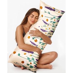 image:imageMiss Adola Silk Body Pillow Cover with Zipper  20x54 Inch Silk Long Pillow Case for Women Ladies Adults Soft Bed Decorative Cute Boho Large Body Pillowcase Sham for Hair and Skin Watercolor FlowerWild Floral